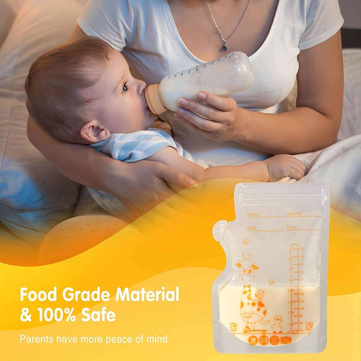 Vinabo 50 Stück Muttermilchbeutel, 250 ml Bpa-vrije Muttermilk-opbergtas, Milchbeutel Für Muttermilch Mit Ausgießer Für Das Stillen, Selbststehender, Kann Eingefroren Werden, Vorsterilisiert Accessoires Voeding en borstvoeding Baby Naty Shop