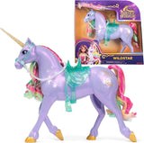 Wildstar Unicorn van Unicorn Academy - 28 cm grote originele Sophia eenhoorn uit de Netflix-serie met echte manen en staart, afneembaar hoofdstel, zadel en borstel, voor kinderen vanaf 4 jaar