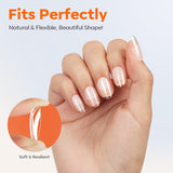 Modelones nageltips 216 stuks - volledige dekking nageltips set, zachte gel tips set, pre-polijsten PMMA hars nageltips, doe-het-zelf lijm op nail art kunstnagels, korte amandelen XS