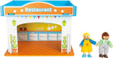 Small Foot 10852 Speelhuis Restaurant Van hout, Met 2 poppenfiguren, accessoires en afneembaar dak, Vanaf 3 jaar Naty Shop Dollhouses
