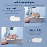 SAHEYER orthopedisch kussen neksteunkussen hoofdkussen, ergonomisch nekkussen zijslaper kussen 60 X 40 X 13/11 cm traagschuim kussen voor zijslaper, rug en buik Cervicale orthopedische kussens Naty Shop