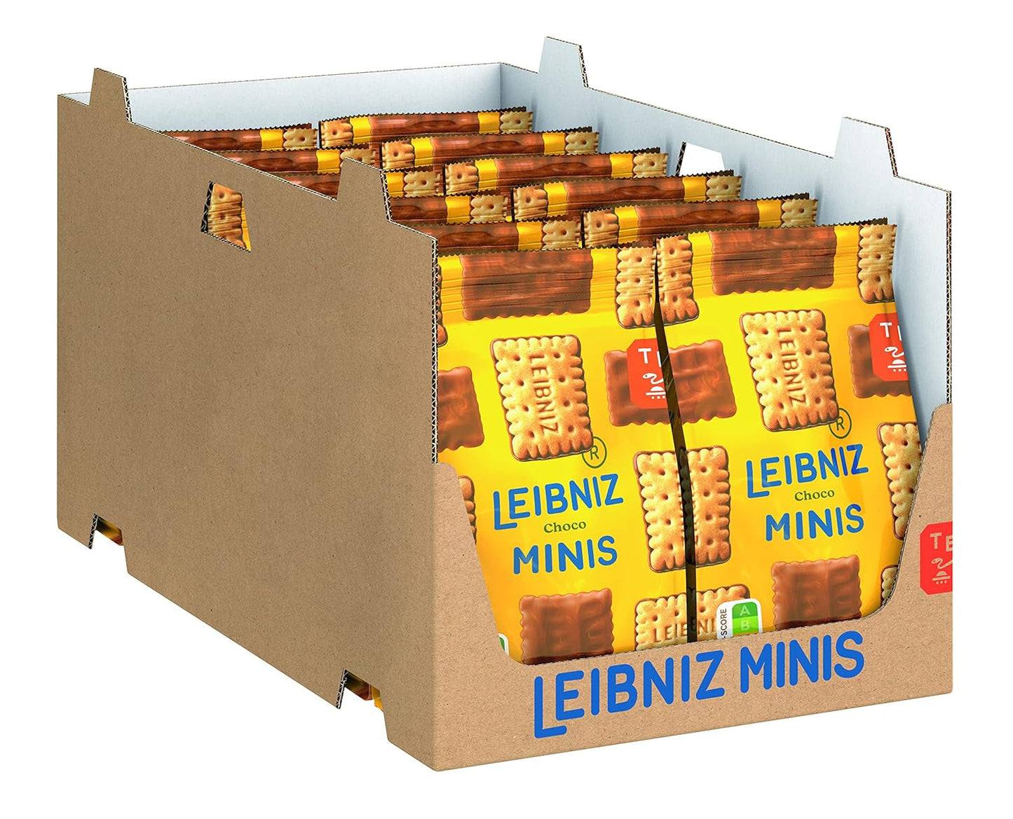 LEIBNIZ Minis Choco-pakket van 12 kleine knapperige melkchocoladekoekjes, bulkverpakking voor opslag of verkoop (12 x 125 g)