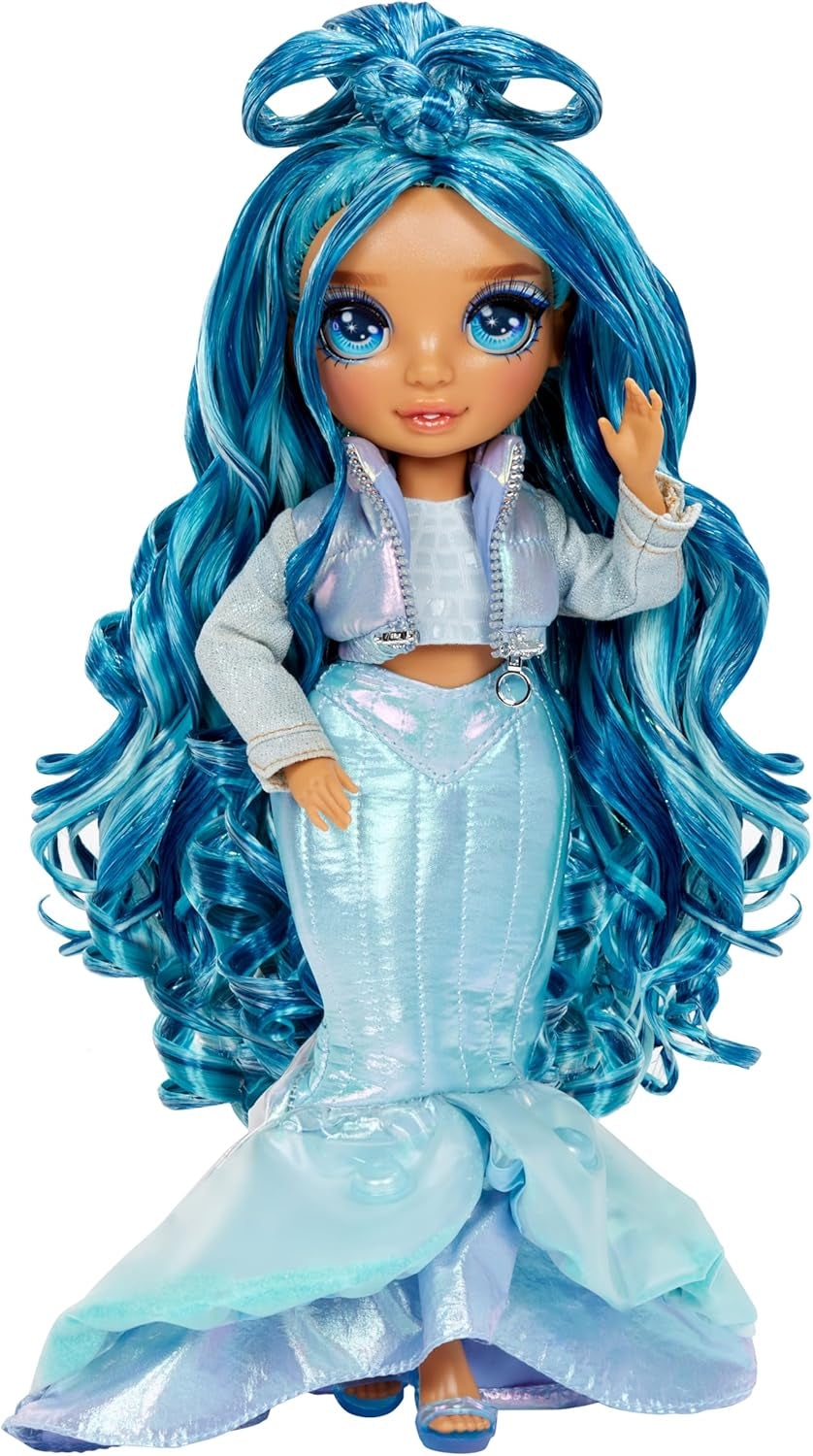 Rainbow High Winter Wonderland - Skyler (blauw) - 28 cm verborgen magische wateraccumulerende sneeuwmodepop met sneeuwpopset, geschikt voor 4-12 jaar oude kinderen en verzamelaars Naty Shop-poppen