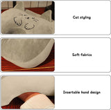 Kantoorslaapkussen Geheugenkatoen Schattig oorgatkussen Zacht slaapkussen Zijslaper Oorkussen voor dames Meisjes Kinderen (Kitten grijs) Cervicale orthopedische kussens Naty Shop