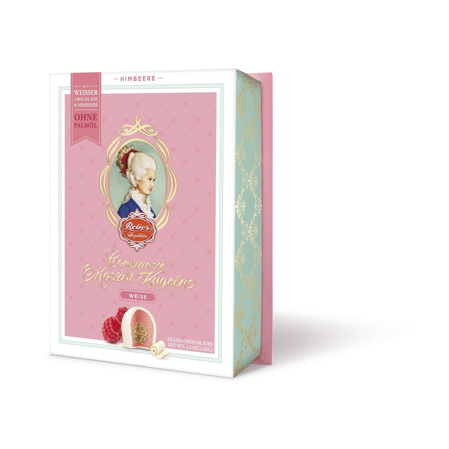Reber Mozart-balletjes met pure chocolade, verpakking van 6 met marsepein en nougat, veganistisch - 1 x 120 g
