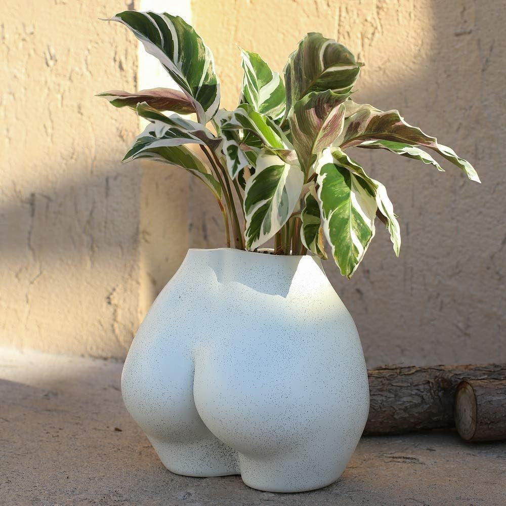 Kunstmatige lichaamsvaas, bloempot voor vrouwelijk lichaam met drainagegaten, moderne harsbloempot, modern boho-ontwerp, kunstmatige potplant voor binnendecoratie
