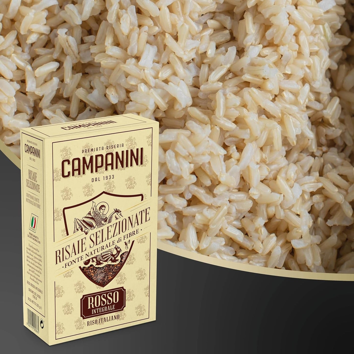 RISO ROSSO INTEGRALE Rode rijst met volle granen RISERIA CAMPANINI 500g uit Italië