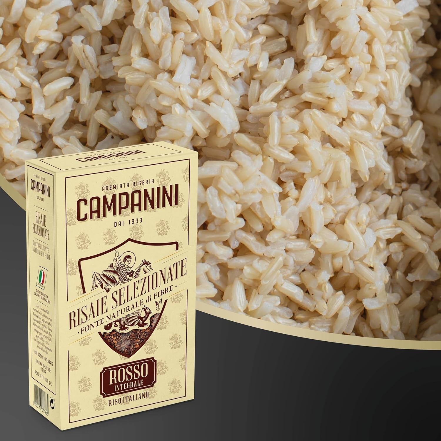 RISO ROSSO INTEGRALE Rode rijst met volle granen RISERIA CAMPANINI 500g uit Italië