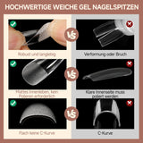 Ballerina Gel Nagel Tips 216 stks 12 Maten Zachte Gel Nagel Tips Volledige Dekking Nagelverlenging Set Semi Matte DIY Thuis Kunst