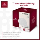 Gerlach 1760 servies - 18-delig - Servies voor 6 personen - Bordenset - Modern porselein, wit