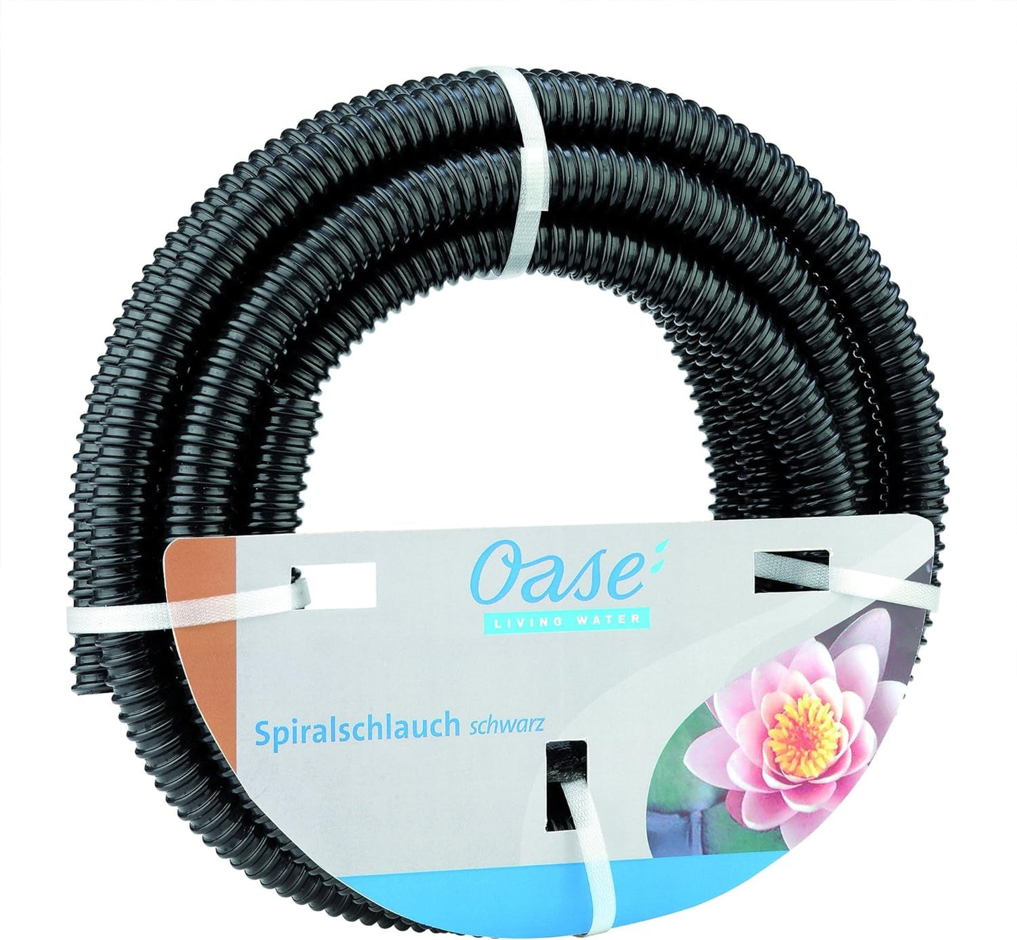 Oase Spiraalslang 57529 (Ø 19 mm), 5m - Hoogwaardige vijverslang voor tuin en vijver, flexibele waterslang, te gebruiken als zuigslang, pompslang, zwart