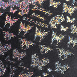 6 Blatt Schmetterling Nagelsticker Selbstklebend Laser Zilver Schmetterlings Nagelaufkleber 3D Aurora Silber Schwarz Schmetterlinge Nagelstickers Frühling Nageldesign Nagelsticker Nail Art Zubehör
