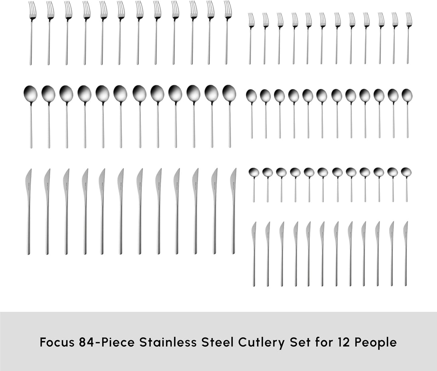 Karaca Focus Elegance, 84-delige bestekset, 12 personen Kitchen Naty Shop