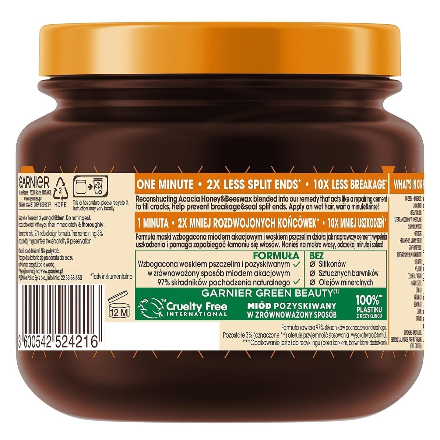 Haarmasker Garnier Botanic Therapy Honey Treasures 340ml Haarmasker Naty Shop