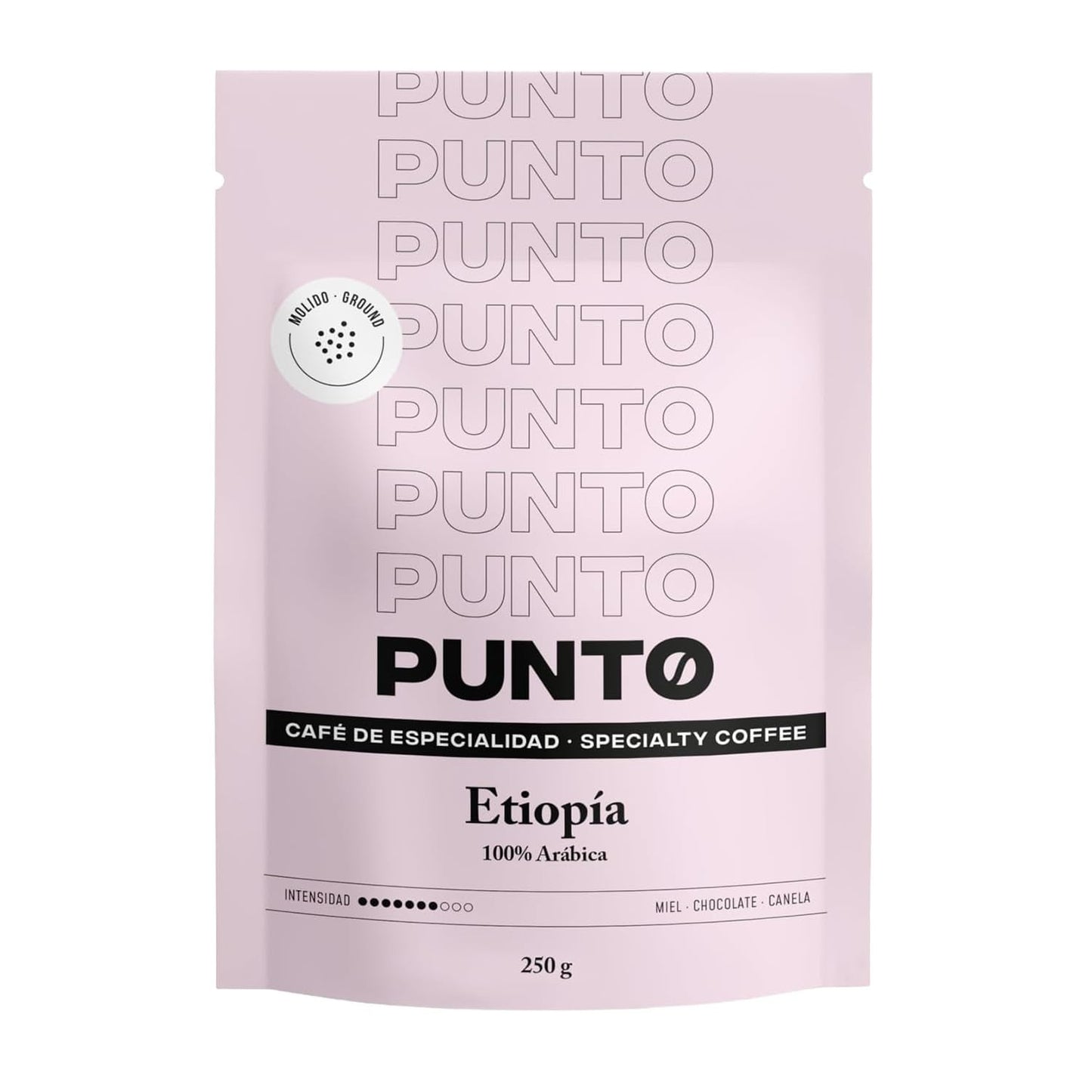 – Gemalen Ethiopische koffie – 250 g – Speciale koffie – Medium gebrand – 100% Arabica – Tonen van honing, kaneel en chocolade – Intense zuurgraad – Medium body