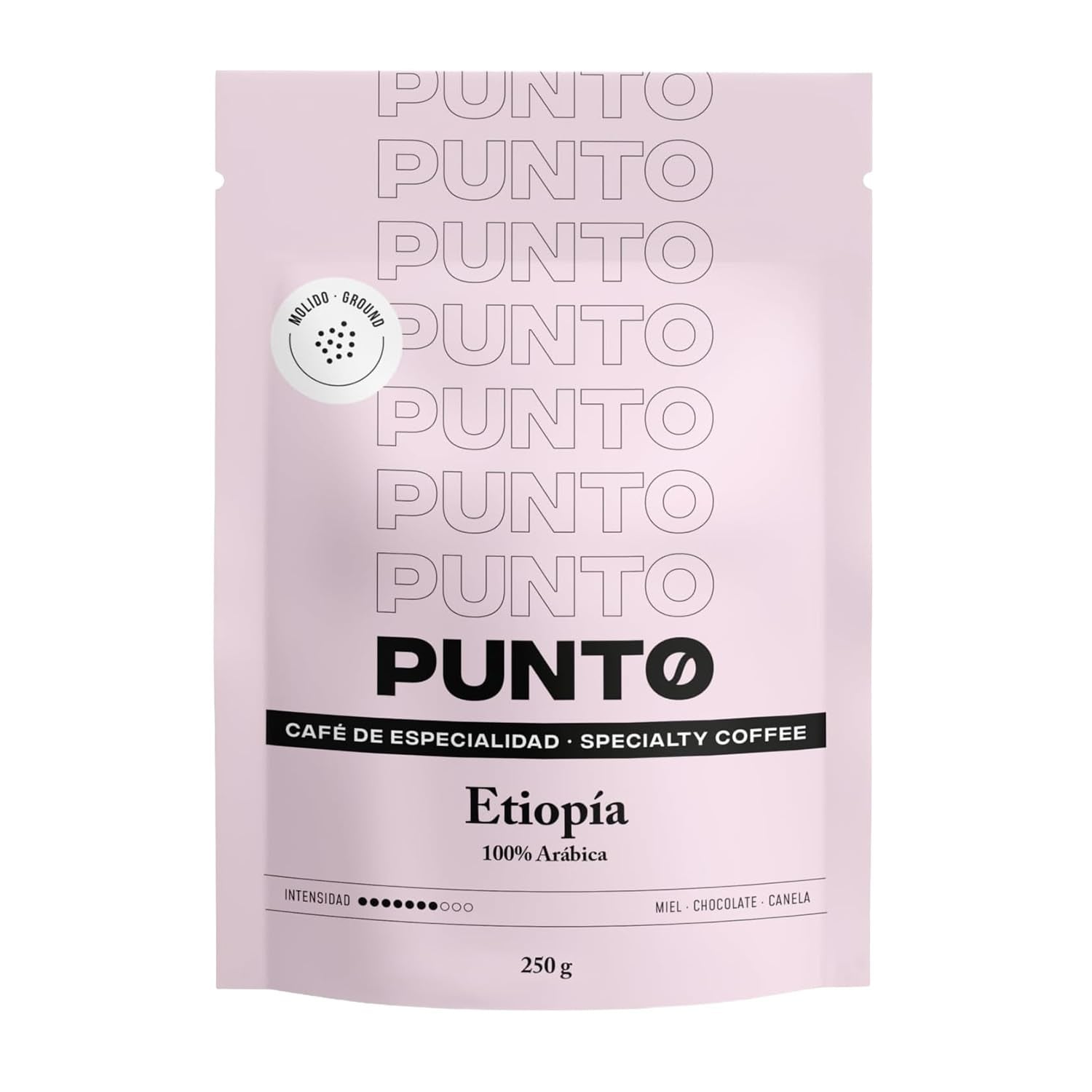 – Gemalen Ethiopische koffie – 250 g – Speciale koffie – Medium gebrand – 100% Arabica – Tonen van honing, kaneel en chocolade – Intense zuurgraad – Medium body
