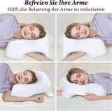 SAHEYER zijslaapkussen met arm, ergonomisch orthopedisch kussen, nek- en schouderkussen van traagschuim, nekkussen met armen in meerdere hoeken voor vele slaapposities (wit) Cervicale orthopedische kussens Naty Shop
