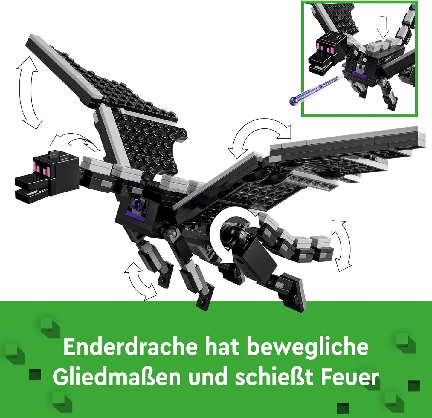 LEGO Minecraft De Einddraak en het Eindschip Actiespeelgoed en ontdekkingsset Videogamebouwset Avontuurset Cadeau voor jongens en meisjes, 8 jaar oud 21264 Bouwsets Beuche in LEGO-Store
