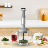 Tefal Quickchef+ 3-in-1 XL Stabmixer/Zerkleinerer/Schneebesen, 1000 W, Intuïtieve Geschwindigkeitsregelung, Turbo-Taste, Powelix-Messer-Technologie, Edelstahl, Grau, HB67MB30 Keuken Naty Shop