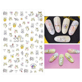 JMEOWIO Nagelsticker Tierische 8 Blatt Nail Art Sticker Selbstklebend Nagelaufkleber Katze Niedlich Decoratie Nageldesign Zubehör