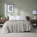 Madison Park Freshspun Wicker Twin grijze katoenen deken Madison Park Twin grijze bedden en dekens