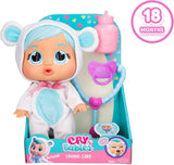Cry Babies Loving Care Kristal-pop, Kristal Loving Care-babypop met 3 accessoires voor doktersspel, verpleging, huilen met echte tranen, speelgoed voor baby's van 18 maanden