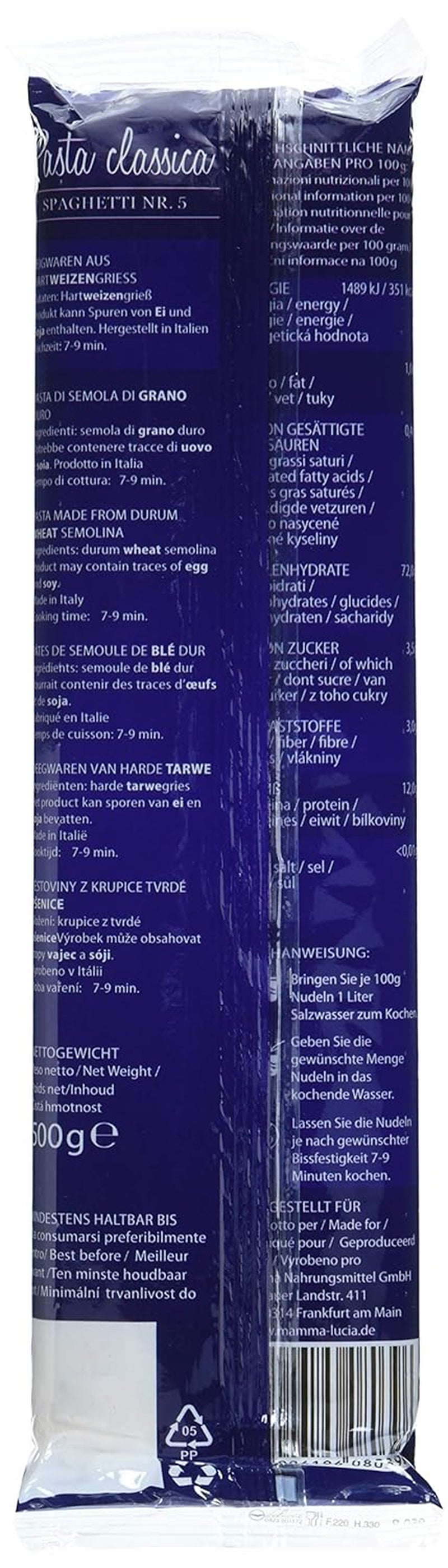 Pastaspaghetti nr. 5, verpakking van 20 (20 x 500 g)