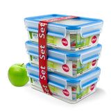 Emsa 508558 Clip & Close voedselbewaarcontainers | 3-delige set | 3 x 1 liter | -40 tot +100 graden | kunststof | 100% verzegeld | speciale zegel voor versheid Bewaardozen voor voedsel Naty Shop Standaard titel