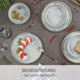 Moritz & Moritz ALHAMBRA serviesset voor 6, 18-delig, hoogwaardig porselein - modern blauw servies - onderhoudsvriendelijk set inclusief 6 dinerborden, 6 dessertborden en 6 kommen
