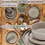 SÄNGER Caïro Klei | 24-delige serviesset, aardewerk serviesset voor 6 personen, 6 borden, 6 dessertborden, 6 pastakommen, 6 serveerschalen, grijze serviesset | DE WAARDE-COLLECTIE