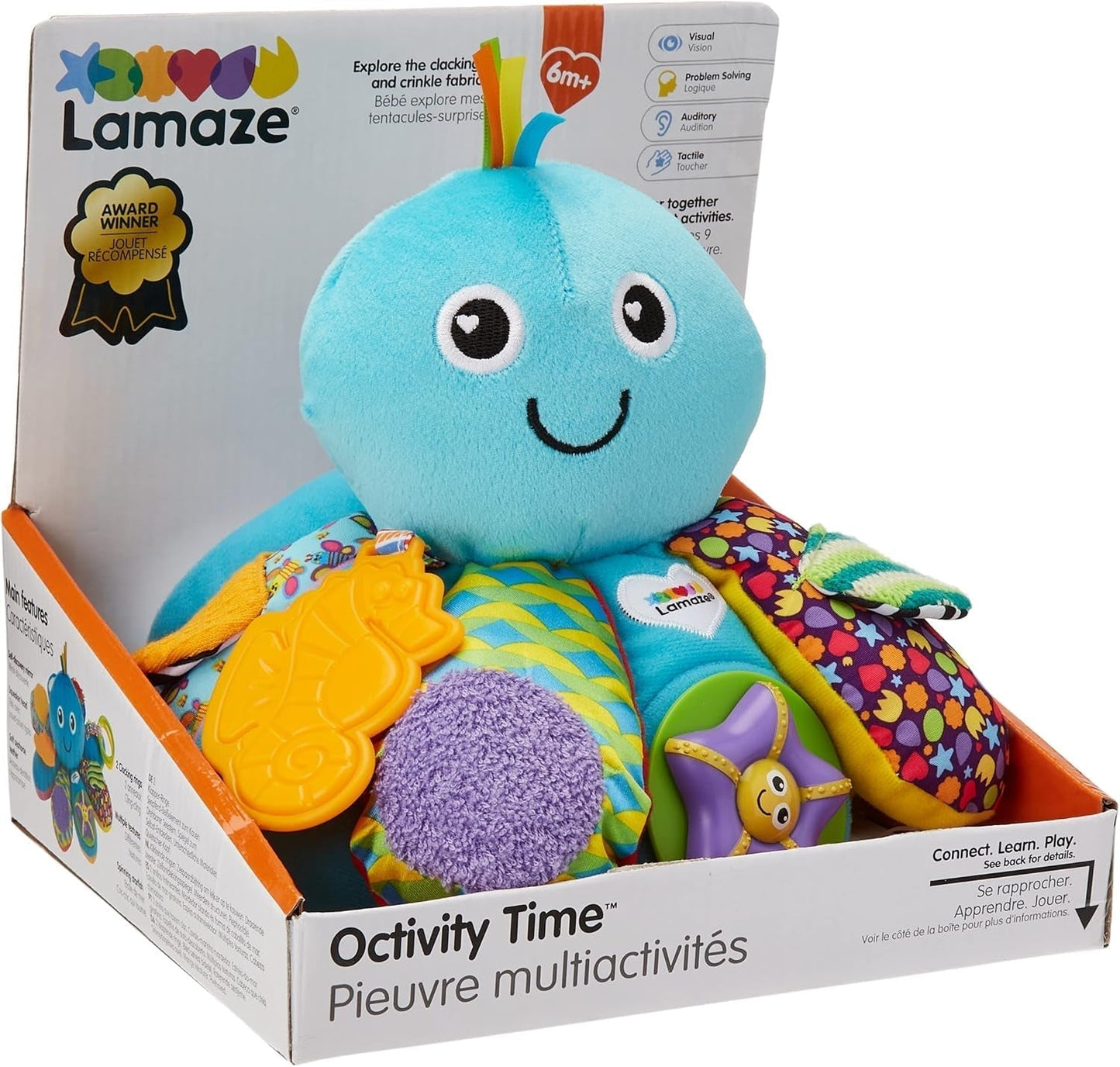LAMAZE Octivity Time Baby Sensory Toy, Zachte baby om te spelen en te ontdekken, Octopus Peuter Geschikt vanaf 6 maanden, Jongens en meisjes vanaf 1 jaar Babyspeelgoed Naty Shop Octivity Play Octopus