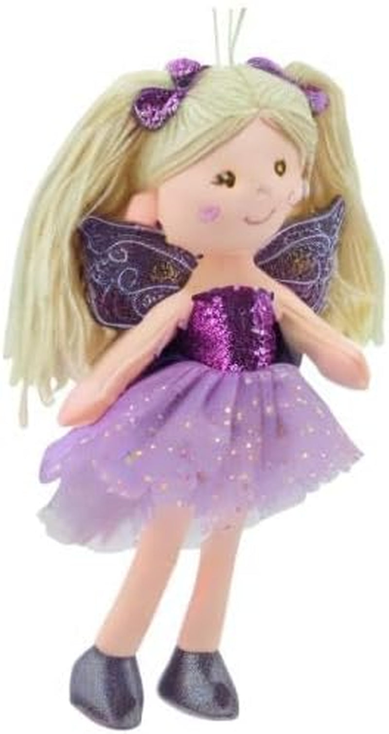 11766 stoffen pop fee knuffel prinses 30 cm paars
