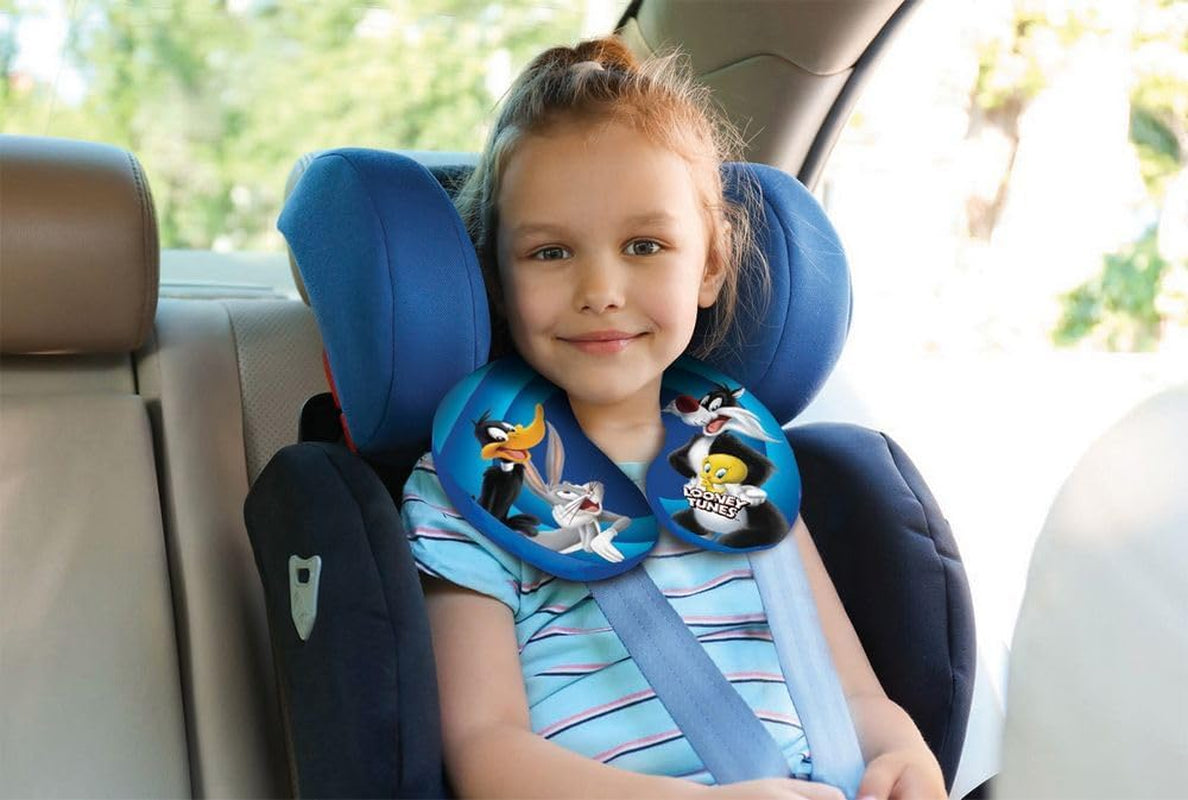 Warner Bros Looney Tunes Baby Meisjes Nekkussen Zacht Reizen Auto Bugs Bunny Daffy Duck Silvestro Titti Comfort Cartoon Blauw Naty Shop Reiskussens