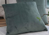 Gordijndooskussen Decoratief kussen Lxb 45X45 Cm Groene jacquard "Greta" Met visgraatmotief Gemakkelijk te onderhouden Ritssluiting Zachte vulling 320G - Verschillende kleuren, 2023510 Reiskussens Naty Shop Groeten