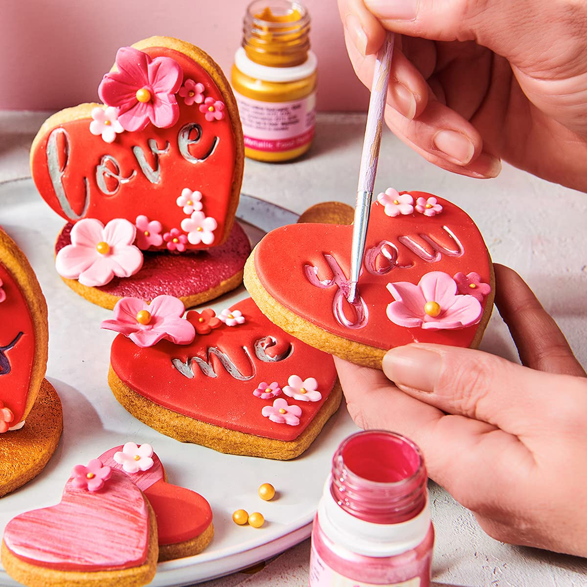 Funcakes Metallic Food Paint, Koperkleur: Creëer metallic effecten op fondant, marsepein, royal icing en koekjes. 100% eetbare kleurstof voor levensmiddelen, Halal, geschikt voor vegetariërs en veganisten. 30 ml.