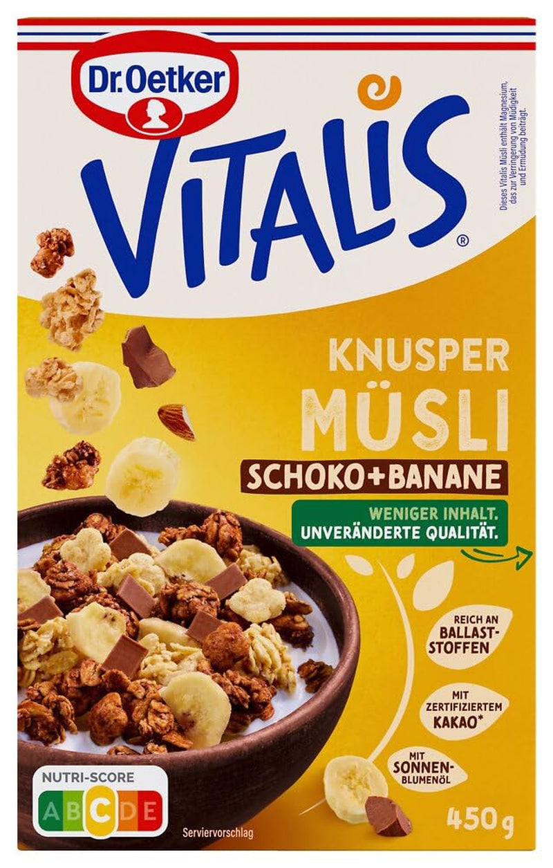 Dr. Oetker Vitalis Crunchy Honeys: Honing Crunchy Muesli voor ontbijt en snacks, 5-pack (5 x 600 g)