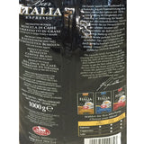 Kafffe, Bar Italia Espresso, gran crema (1 kg, zak), verpakking van 1
