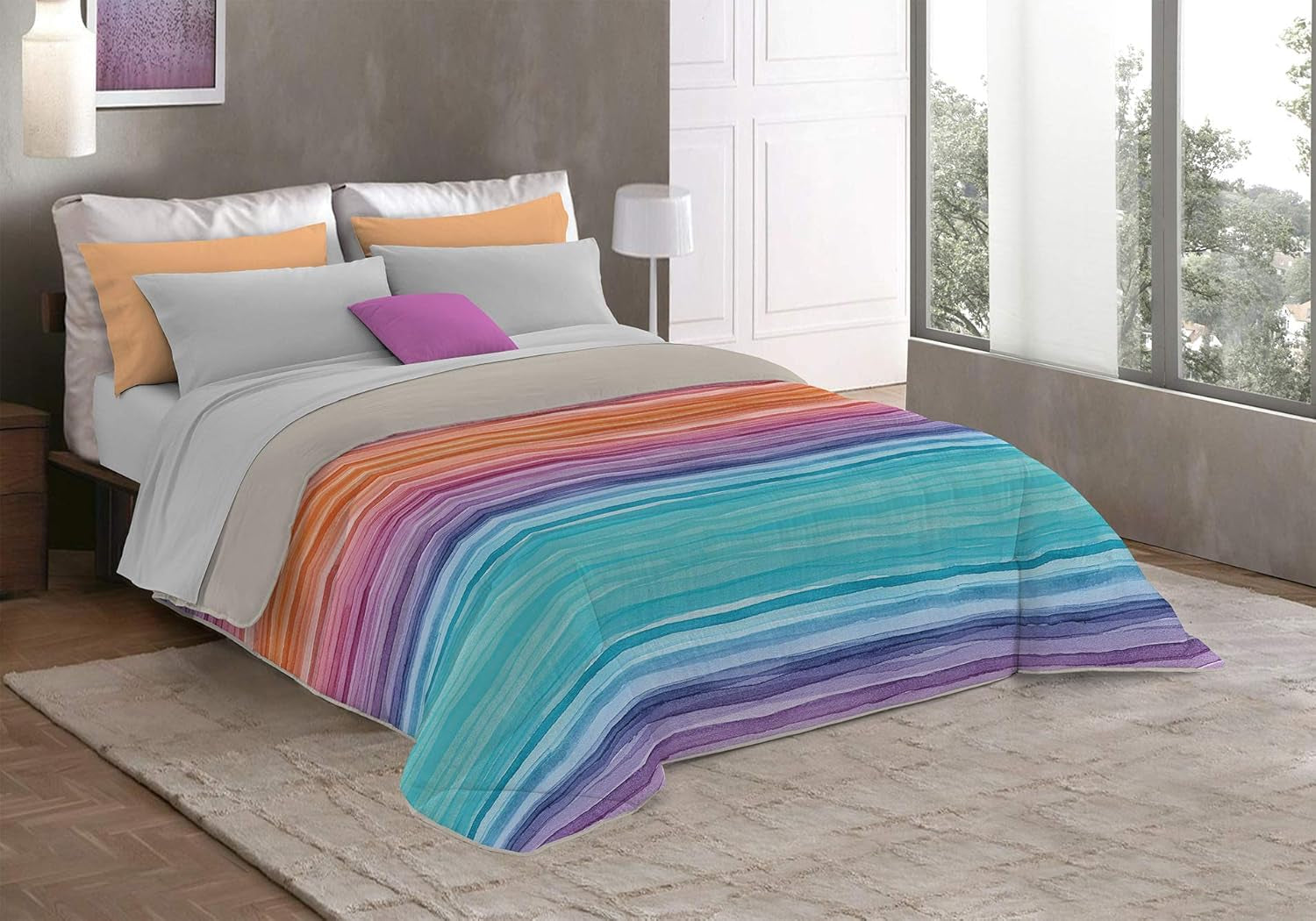 Fantasy T-Fa-Hypnotic-1P Winterdekbed, Microvezel, Hypnotic, 170X260Cm Dekbedden en dekbedden Naty Shop Rainbow 260X260 Cm