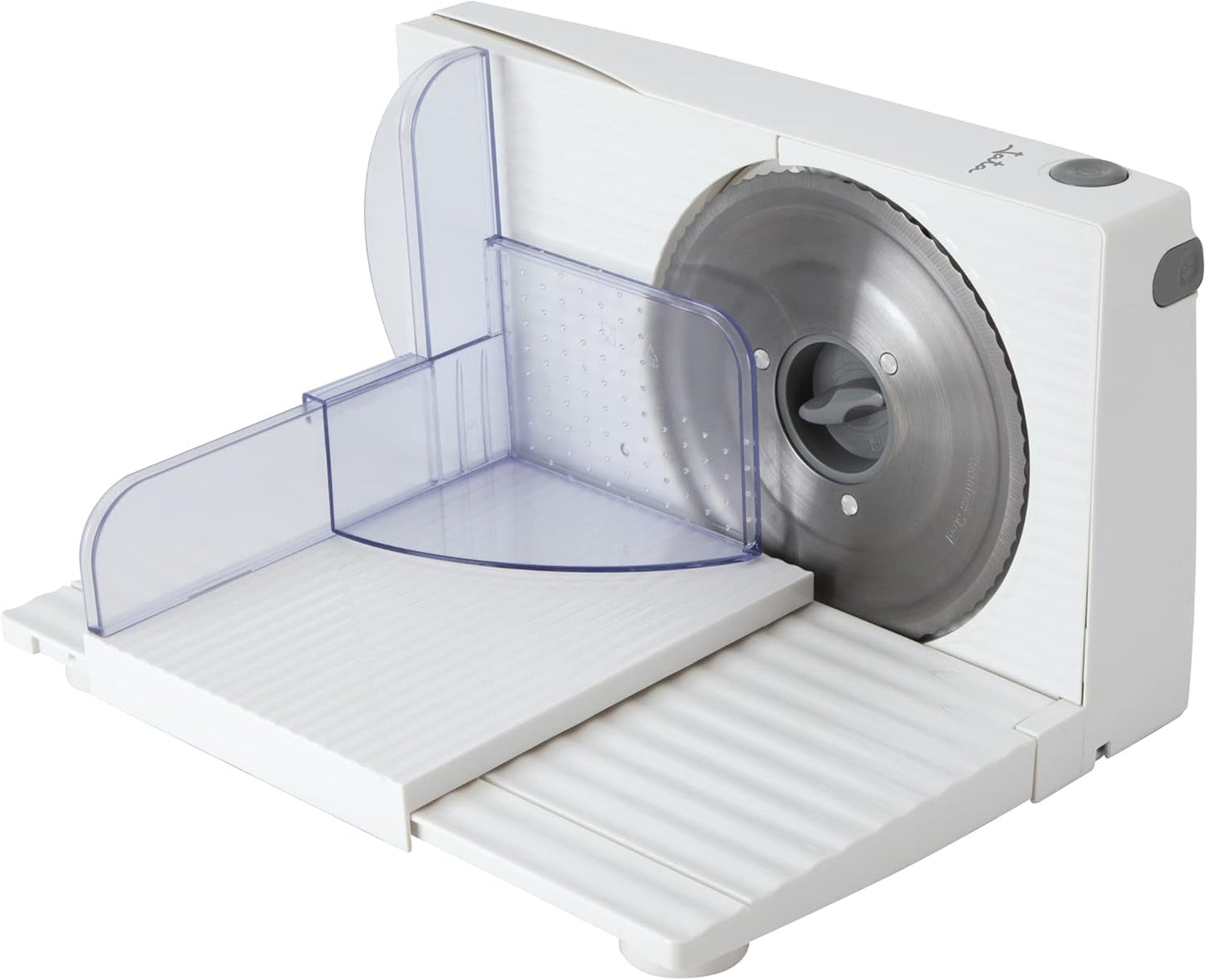 JECF0300 Compacte elektrische snijmachine, verwijderbaar roestvrijstalen mes, diameter 170 mm, diktecontrole 0 tot 15 mm, 150 W Naty Shop raspen en snijmachines