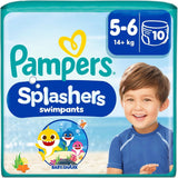 Pampers Maat 5-6 Splashers Baby Shark Limited Edition 10-pack wegwerpzwemluiers voor veilige waterbescherming