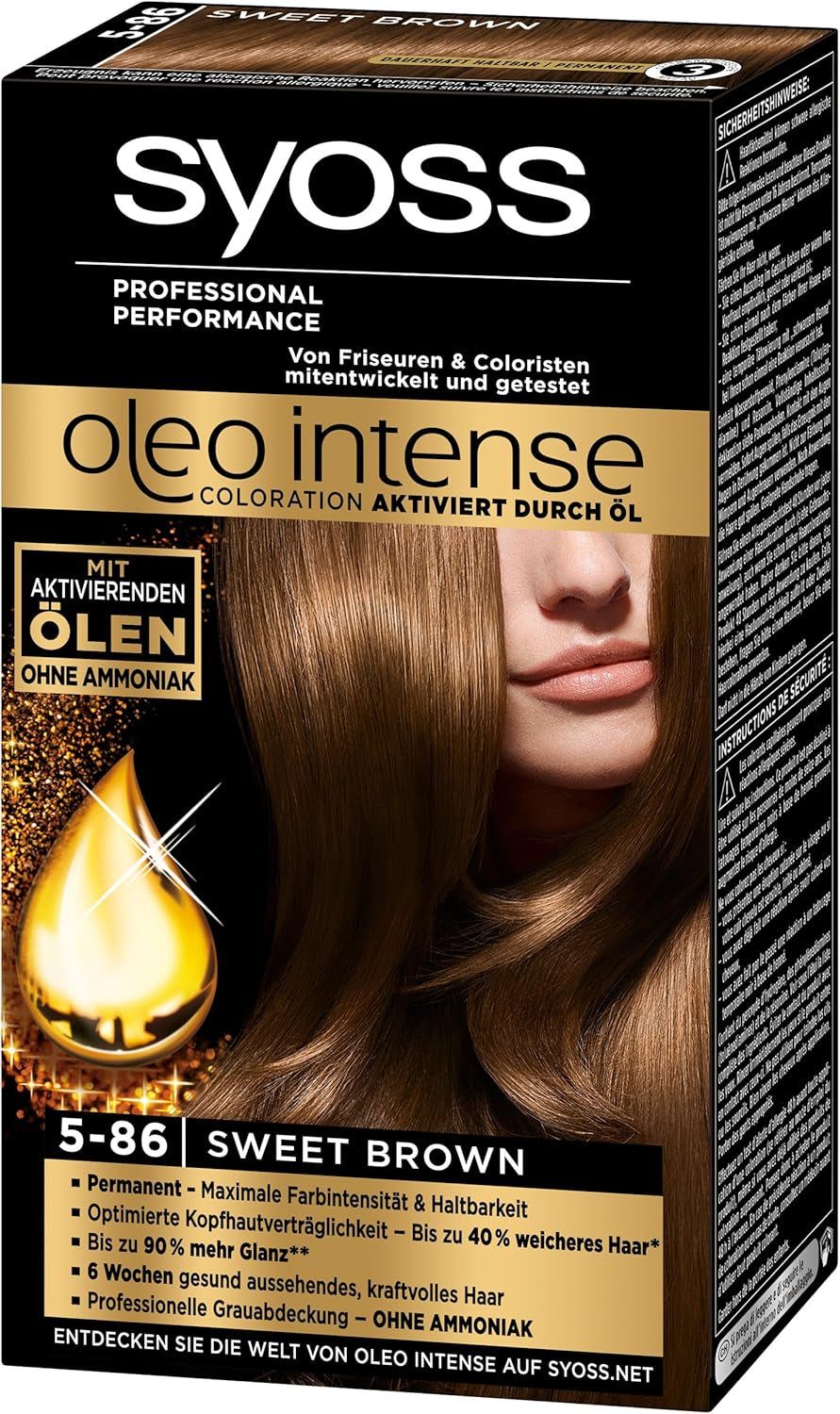 Syoss Oleo Intense Coloration 5-86 Zoetbruin 3-pack (3 x 1 stuk) Naty Shop Haarverf Bruin 1 stuk (3-pack)