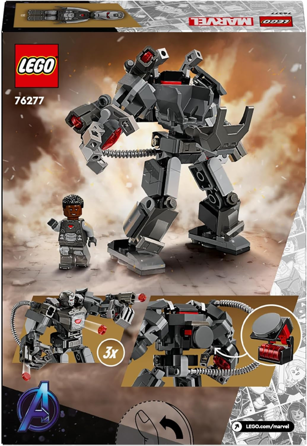 LEGO Marvel War Machine Mech 3-Shooter Superheld bouwbaar speelgoed voor kinderen MCU Legendarisch actiefiguurcadeau voor jongens en meisjes van 6 jaar oud 76277 Bouwsets bij LEGO-Store