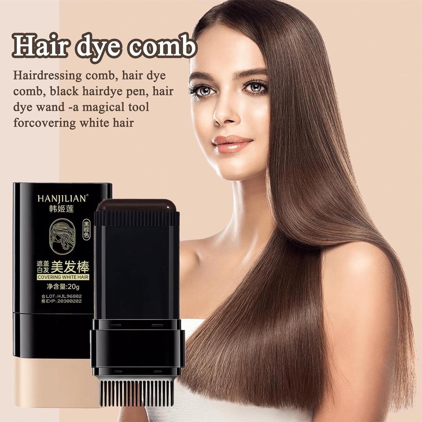 2 stuks donkerbruin haarlijnpoeder, haarlijnpoeder, haarlijnconcealer, haarkleurpotloden met kam, grijs haarafdekkingshulpmiddel voor dames en heren (40 g, donkerbruin) Naty Shop haarverf