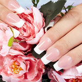 360 stuks zelfklevende nageltips voor kunstnagels met opbergdoos en nagelvijl (rechthoekig)