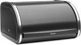Brabantia broodtrommel - Compacte opbergdoos voor brood, bagels en broodjes met plat deksel, duurzaam staal - middelgroot - matzwart Voedselbewaardozen Naty Shop