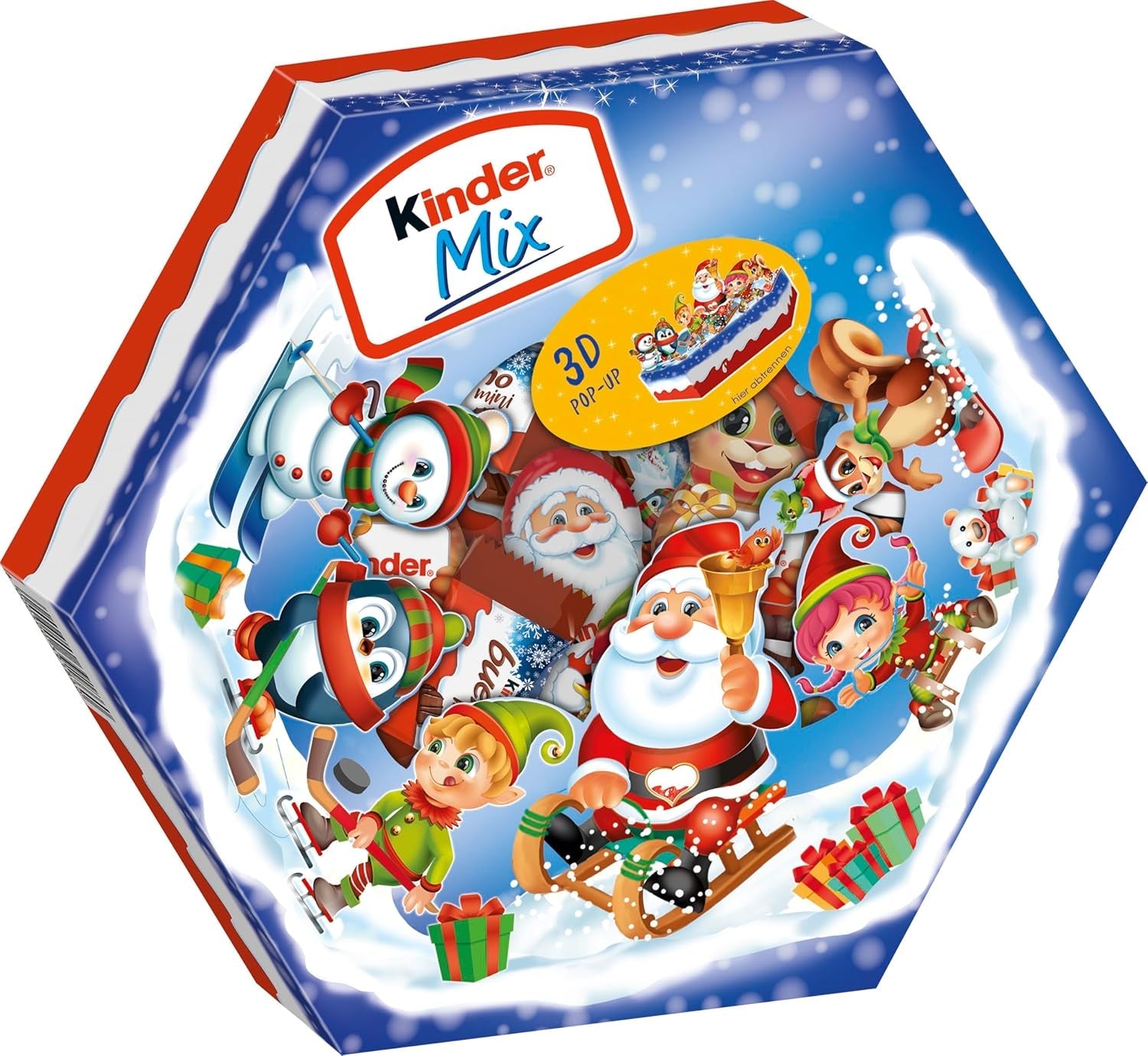Kinder Mix Kerstbord - heerlijke chocoladespecialiteiten uit het Kinder assortiment - 143g