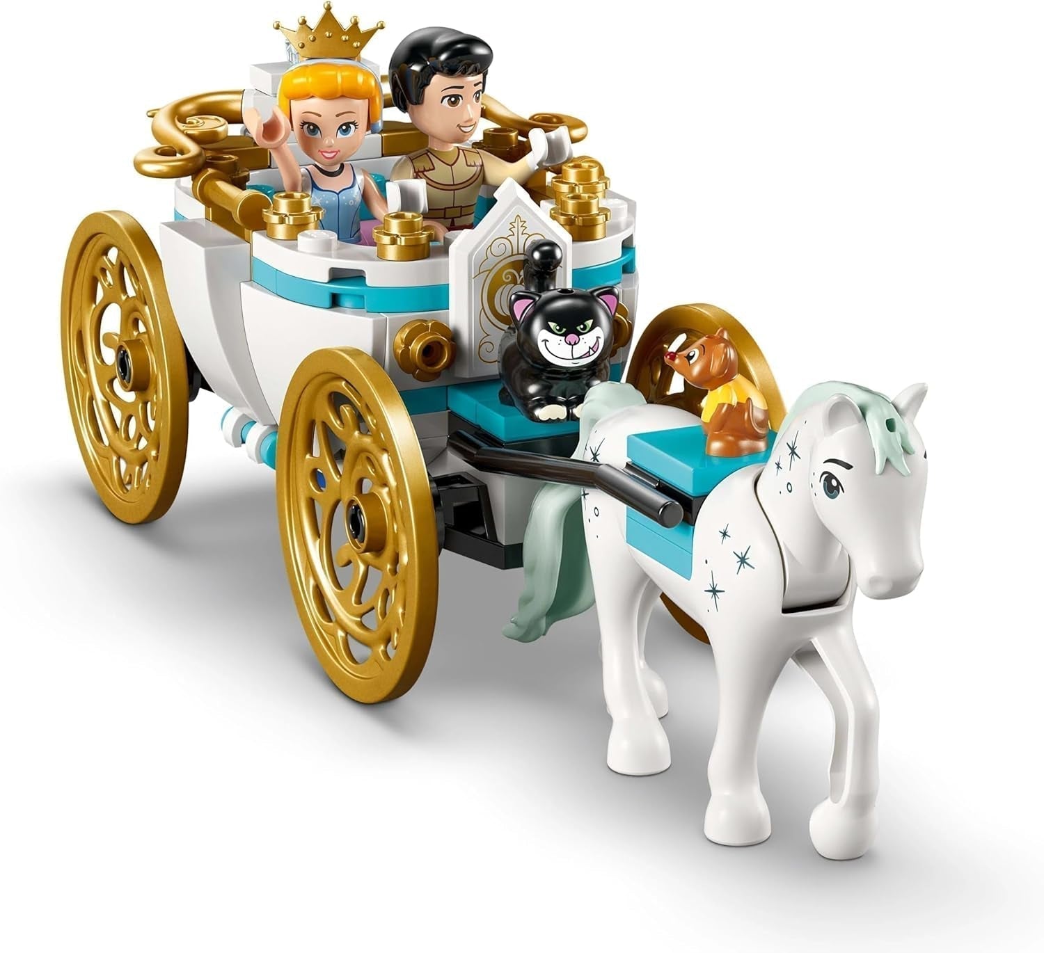 LEGO Disney Princess kasteel Assepoester en paardenkoets, set voor meisjes vanaf 6 jaar, fantastisch speelgoed met prinses Assepoester en charmante prins mini-poppen, cadeau-idee voor Disney-fans 43275 Bouwsets Beuche in LEGO-Store