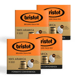 Bristot, 100% Arabica koffie – 120 capsules compatibel met Nespresso – Kaffeemischung aus Mittelamerika und Brasilien, Schokolade und Trockenfrüchtenoten – 4 Packungen per 30 capsules