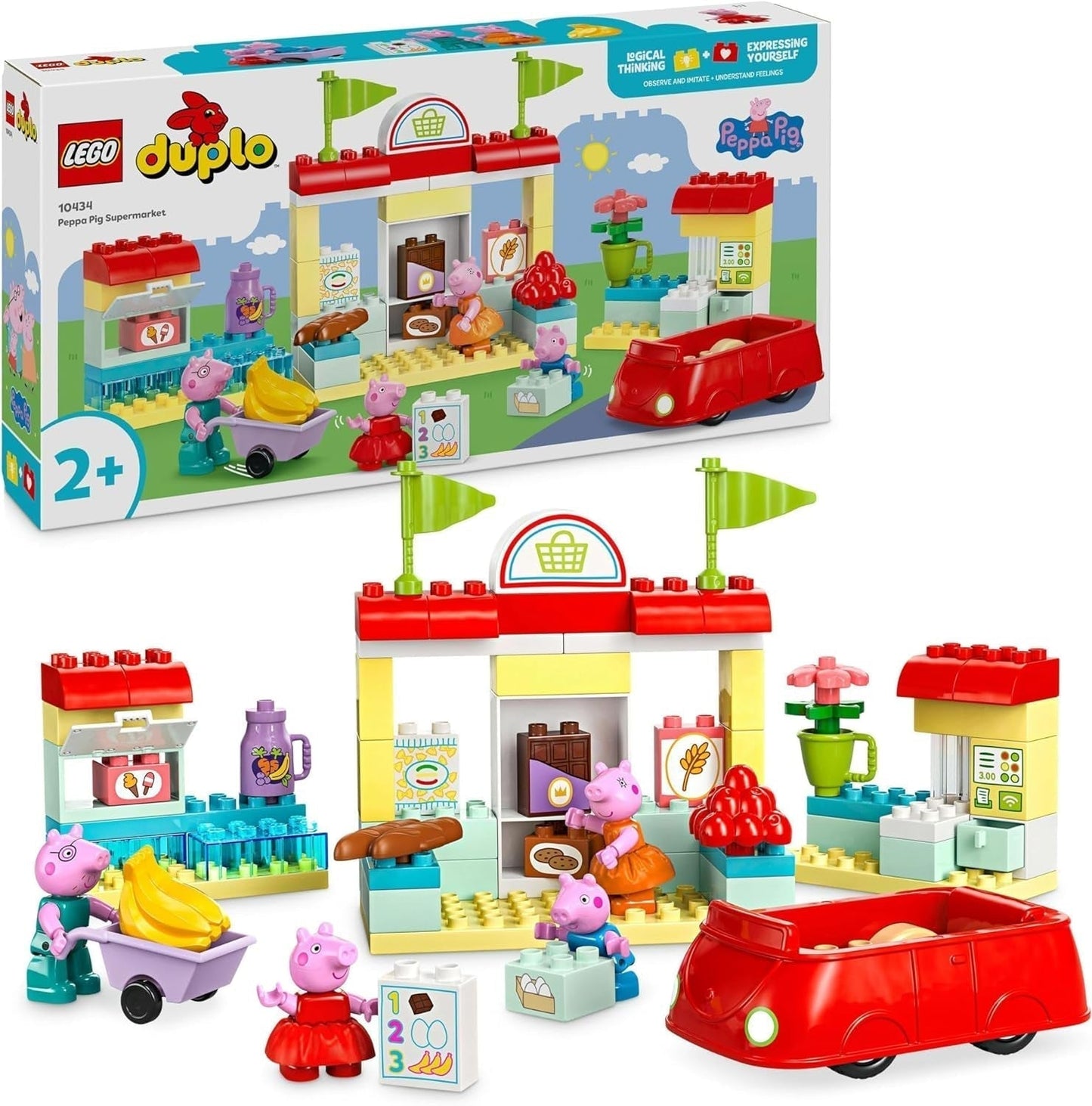 LEGO DUPLO 10434 Peppa's supermarkt: creatief educatief speelgoed en speelset, cadeau voor jongens en meisjes vanaf 2 jaar, stimuleert de behendigheid Bouwsets Besuche den LEGO-Store Standaard titel