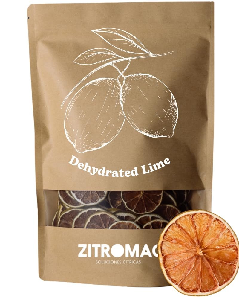 200gr Gedroogde limoenen voor cocktails|gedroogd fruit voor suikervrije cocktails, decoratie, bakken, Kerstmis, drankjes, thee|100% natuurlijk Gedroogde limoenschijfjes voor gin, avondcocktail Gedroogde producten Naty Shop Limes 100Gr